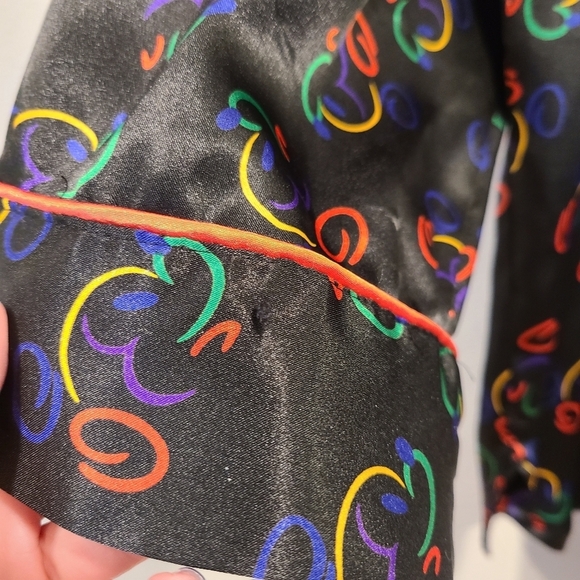 Disney World Vintage Mickey Mouse Satin Pajama Top - Picture 3 of 6